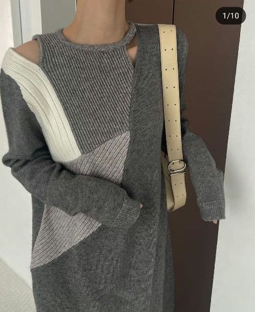 willfully アシンメトリーニットワンピース