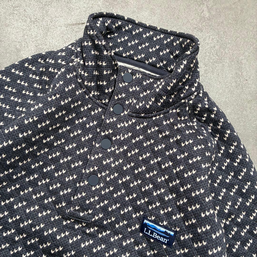 LLBean バーズアイ　ポリエステル　ハーフジップ　スウェット　M