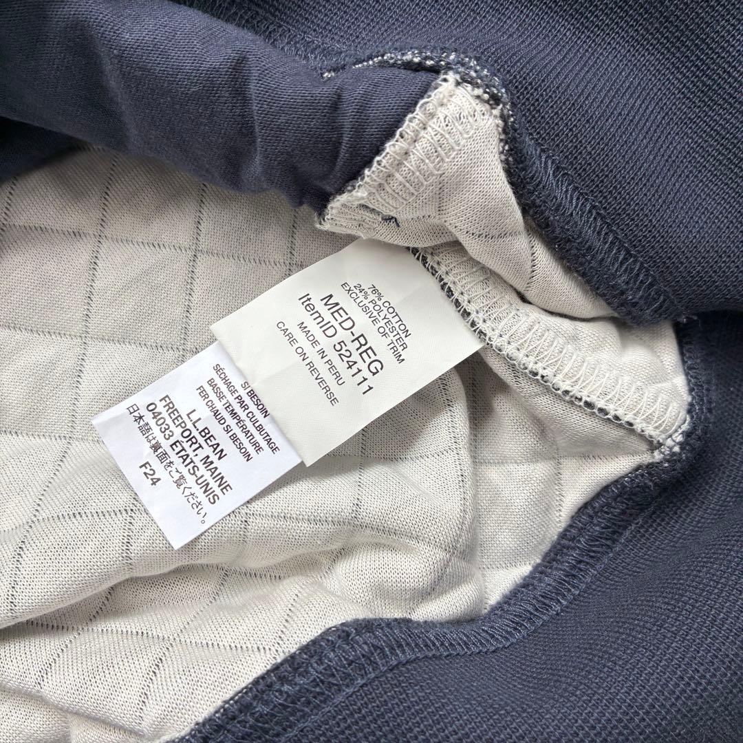 LLBean バーズアイ　ポリエステル　ハーフジップ　スウェット　M