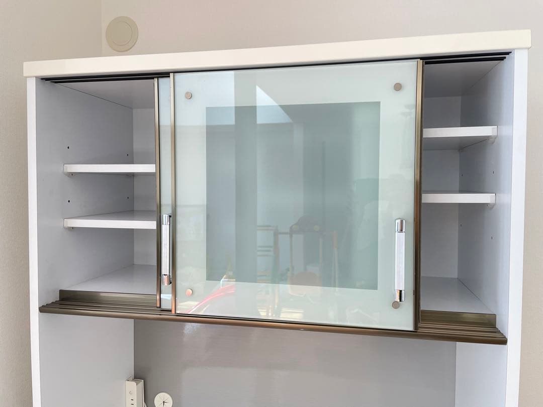 食器棚 レンジ台 レンジボード キッチンボード　カップボード　白ホワイト　送料込