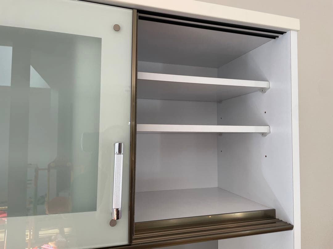 食器棚 レンジ台 レンジボード キッチンボード　カップボード　白ホワイト　送料込