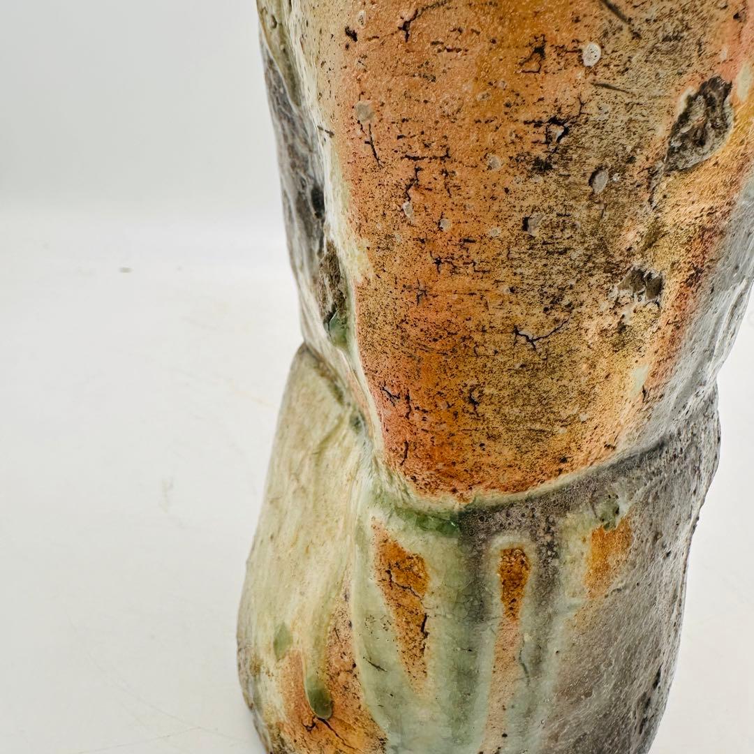 T 時代物　信楽焼　花瓶　花入　置き物　唐津 置物　茶道具　茶器