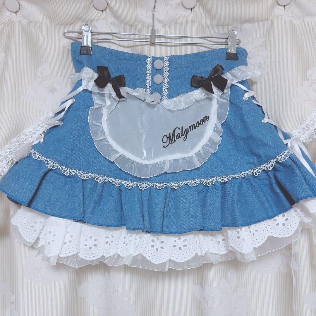 コスプレ Malymoon パフスリーブデニムドールメイド