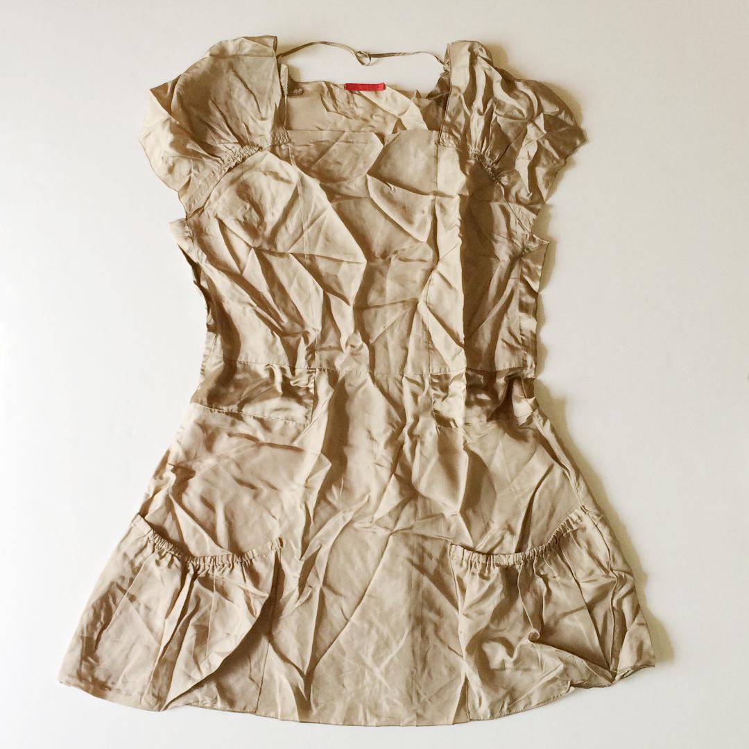 PRADA シルク ワンピース ベージュ サイズ40 イタリア製 半袖 プラダ