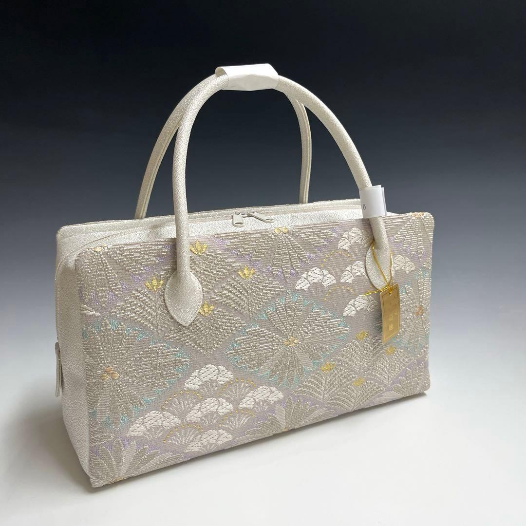 新品未使用品　京都 西陣織正絹帯地使用　利休バッグお茶席　25910