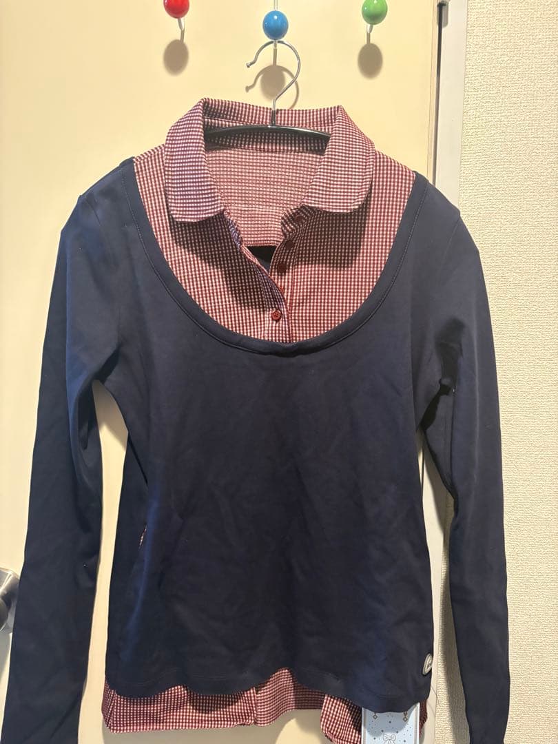 COYSEIO パッチワークチェック柄ポロシャツ