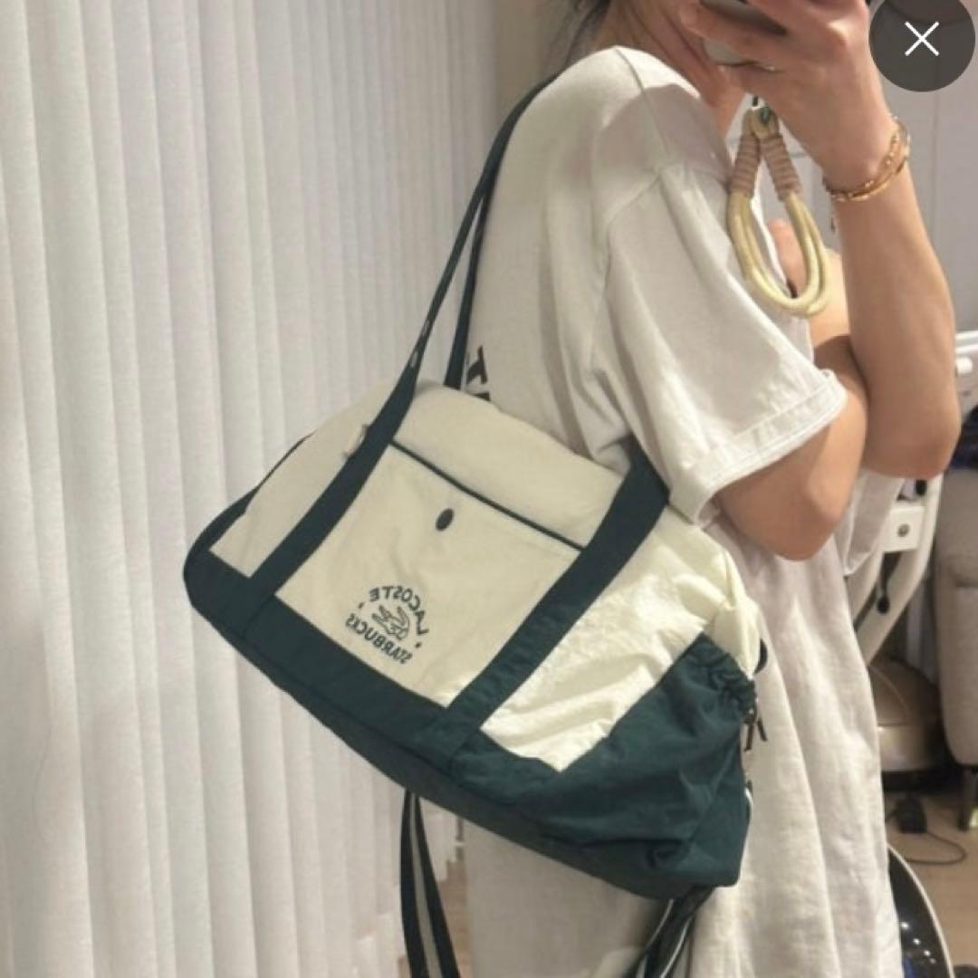 【韓国スターバックス 】LACOSTE ラコステ バッグ グリーン非売品
