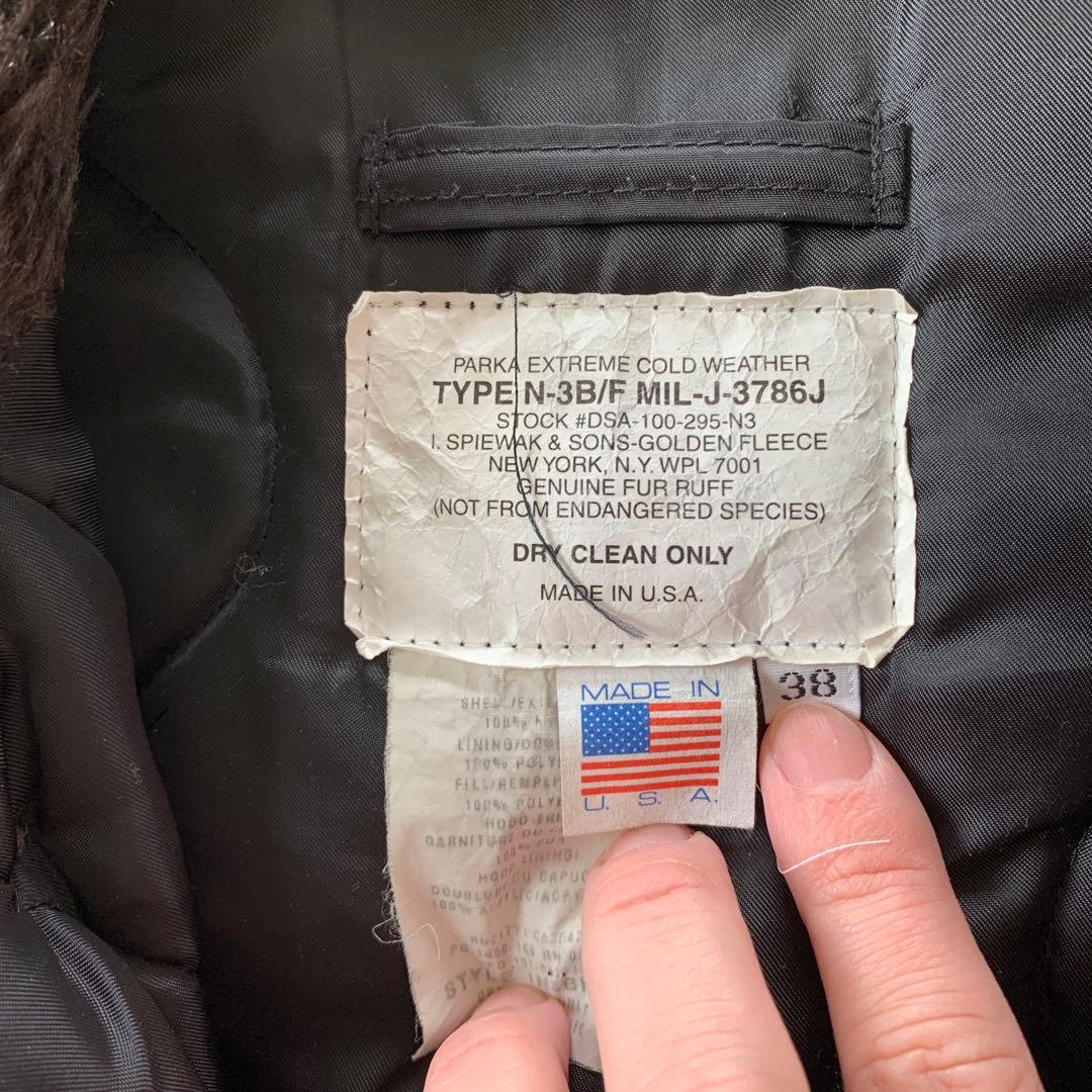 【Spiewak】N-3B/F MIL-J-3786J パーカー 38サイズ