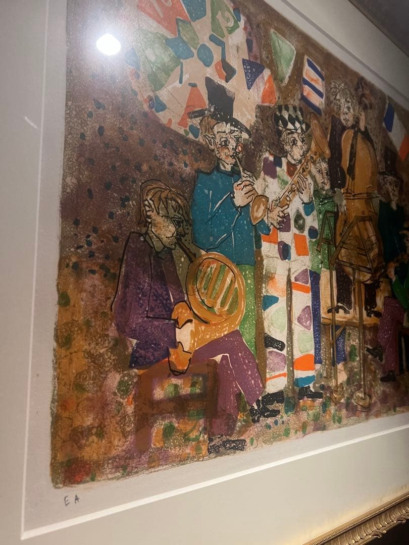 アイズピリ PAUL AIZPIRI「音楽家たち」直筆サイン　パリ具象画壇巨匠