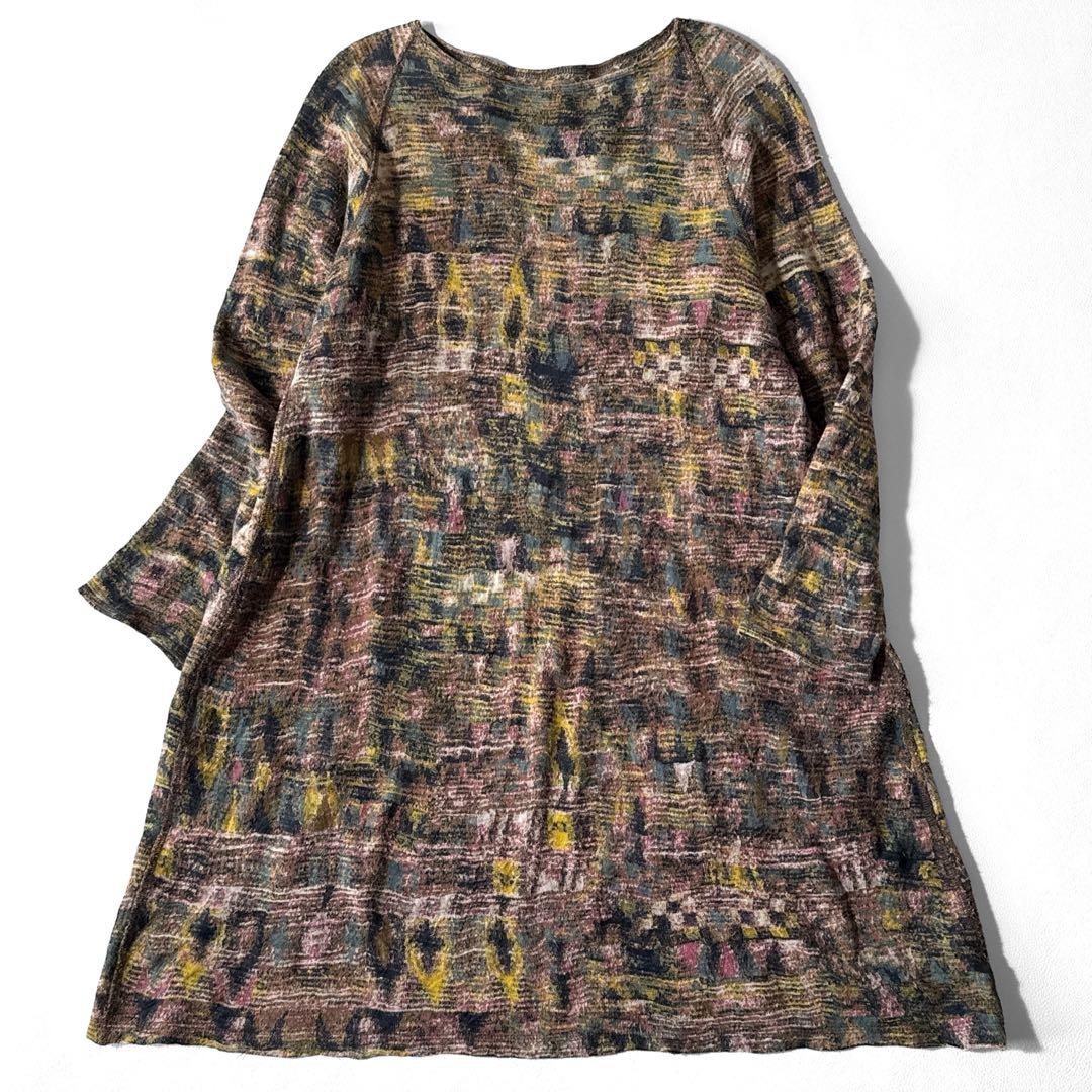 ヨーガンレール チュニック aライン ジャガード 総柄 綿 コットン M