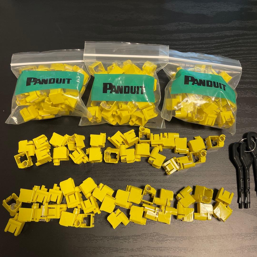 パンドウイットパッチコードロック(LANケーブルロック)黄色145個