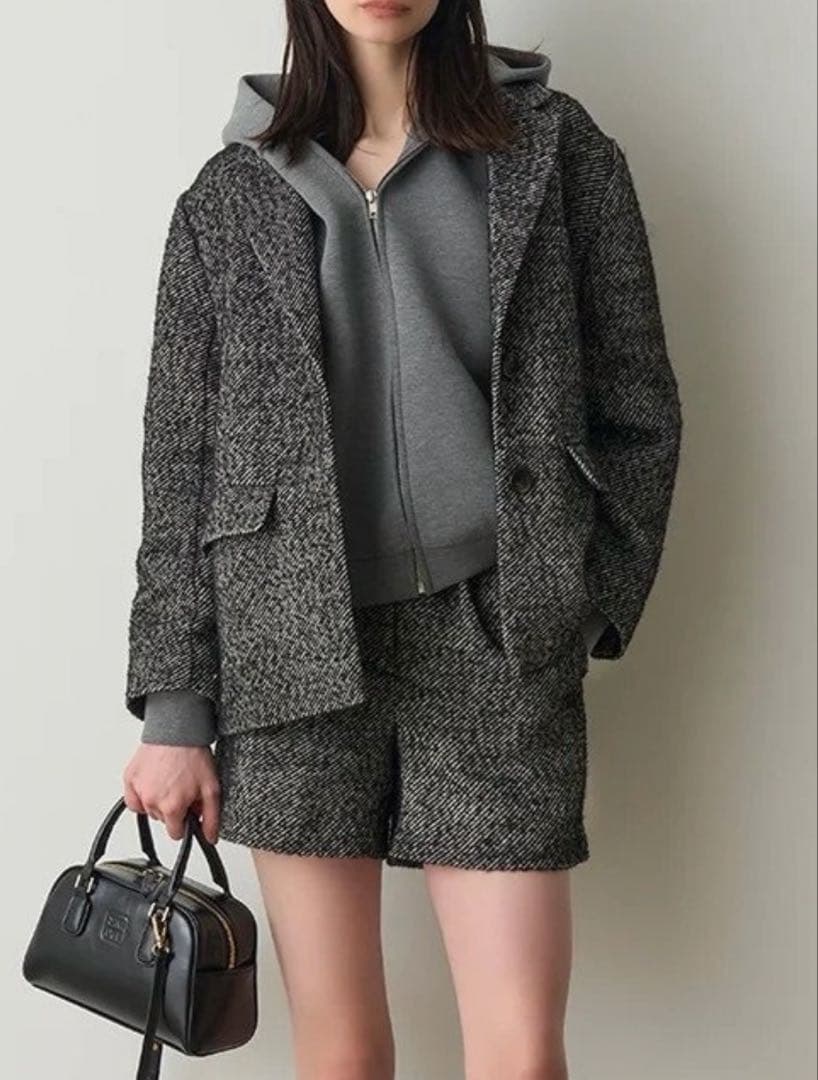 SNIDEL エンボスロゴフーディー グレー