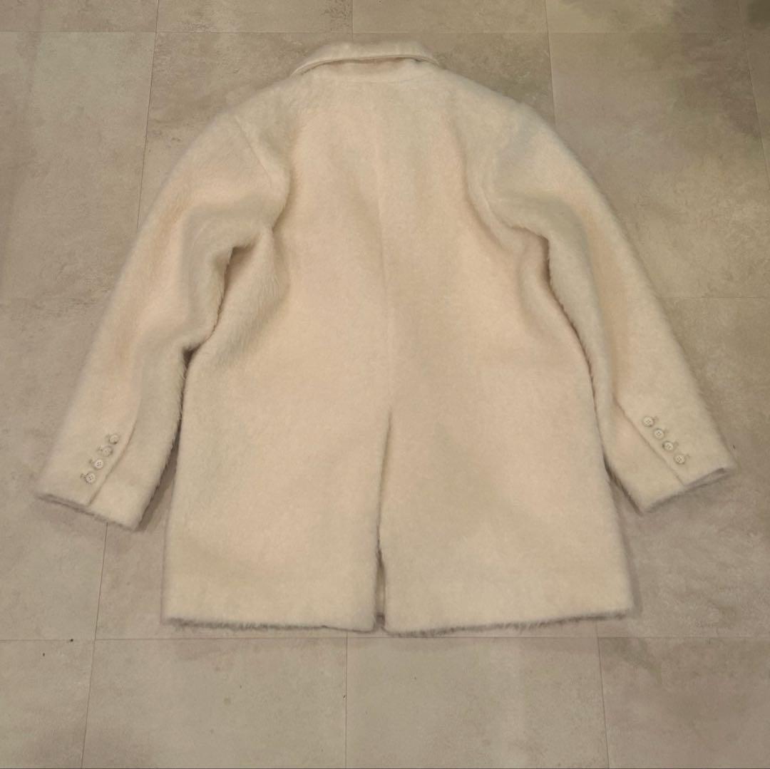 完売　na.e ナエ　ウールアルパカシャギーコート ホワイト