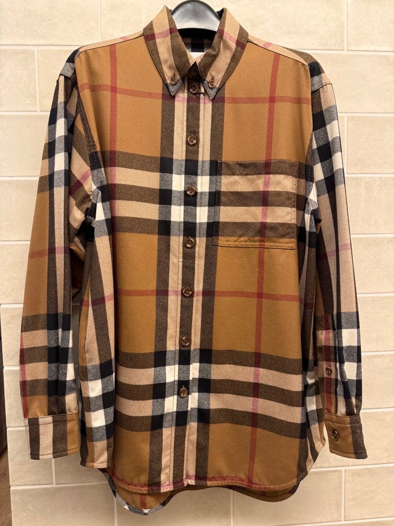 Burberry チェック柄 長袖シャツ　バーチブラウン　元値116,600