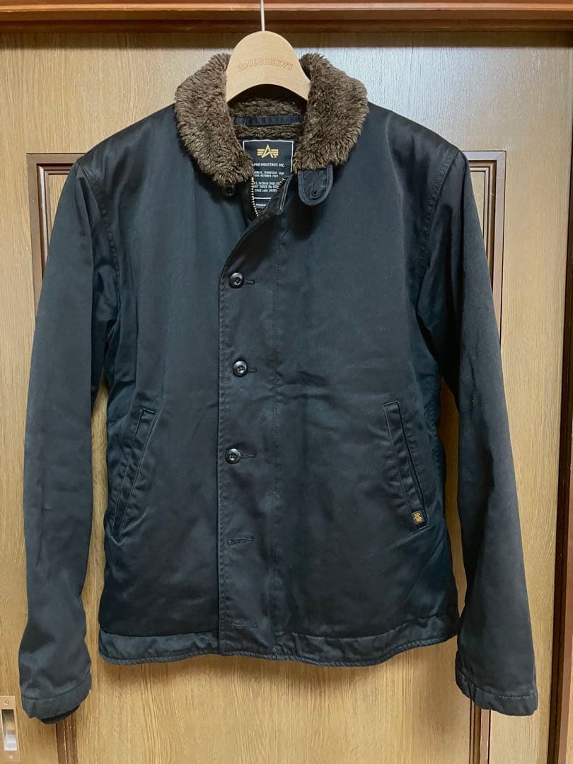 ALPHA INDUSTRIES ブラックミリタリージャケット M N-1