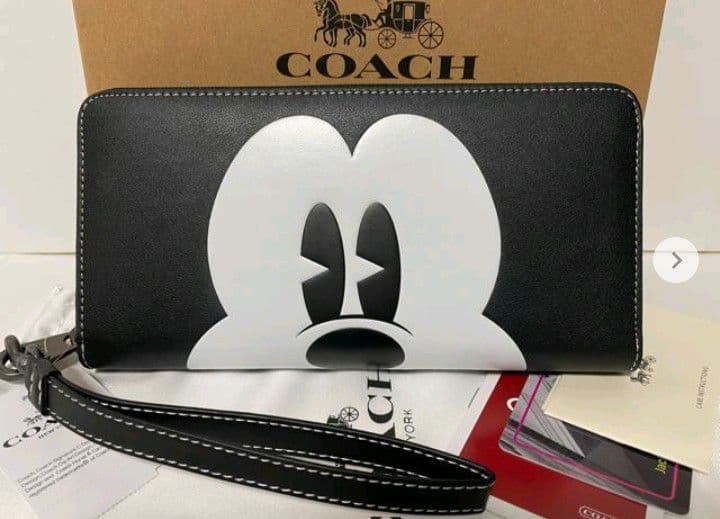 新品未使用コーチ長財布ミッキーブラックレディースメンズ送料無料即日発送