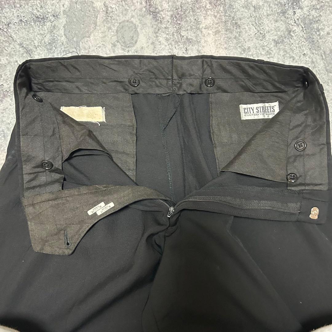 90s “ウールギャバ” スラックス 3タック \"ブラック\" ジバンシー