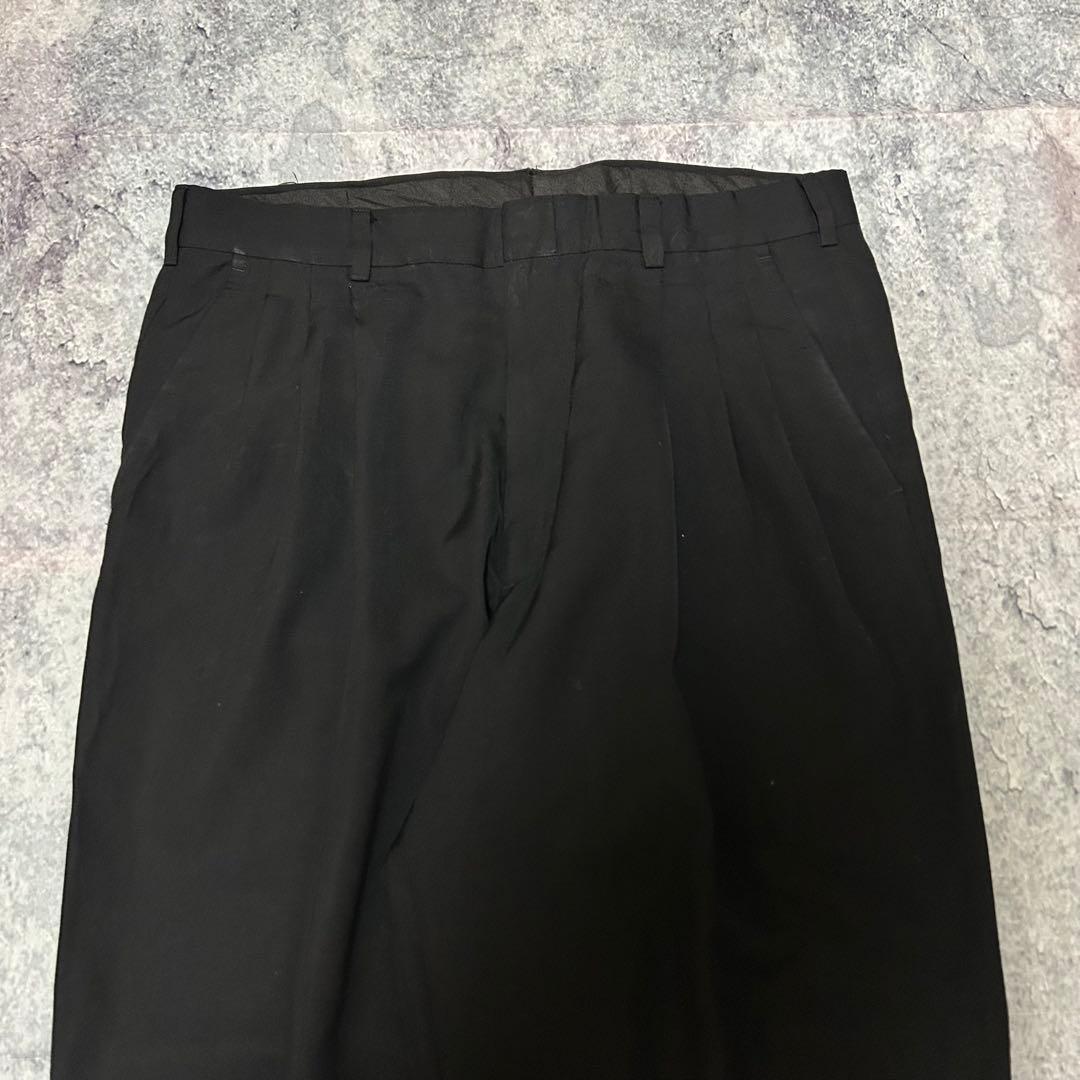 90s “ウールギャバ” スラックス 3タック \"ブラック\" ジバンシー