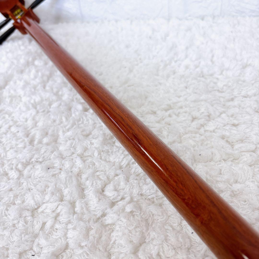 美品　三味線 細棹　猫皮　花梨　破れなし　四乳　四ツ皮　長袋付き　和紙袋