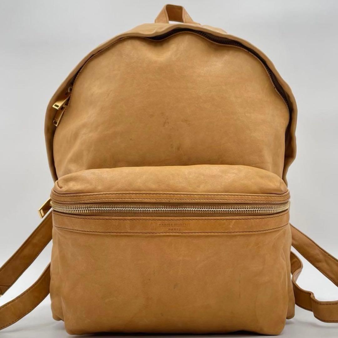 希少！SAINT LAURENT☆キャメルレザーバッグパック
