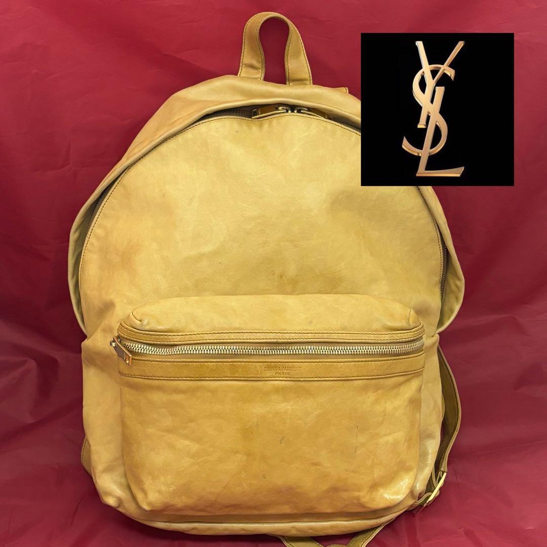 希少！SAINT LAURENT☆キャメルレザーバッグパック