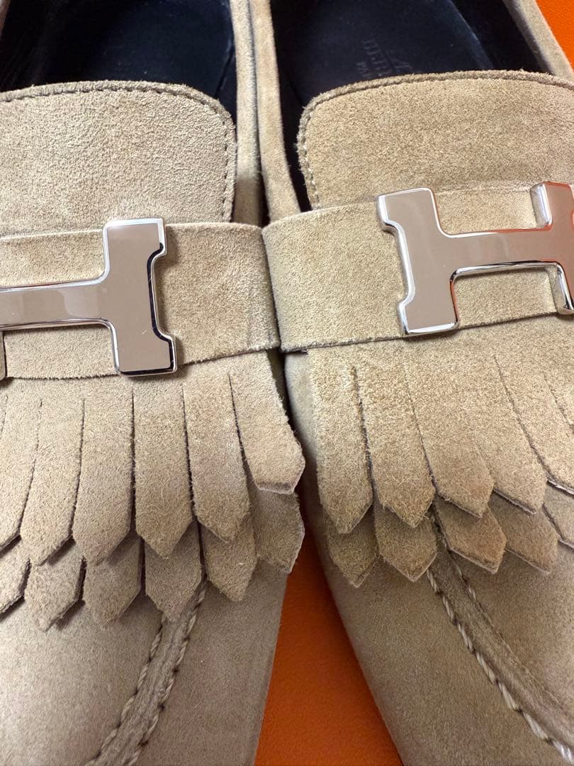 HERMES エルメス モカシン ロワイヤル フリンジ ベージュ　36 1/2