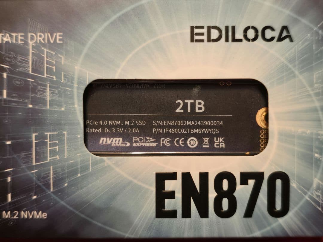 D*e様 新品 2TB SDD EDILOCA EN870 PCIe 4.0 N