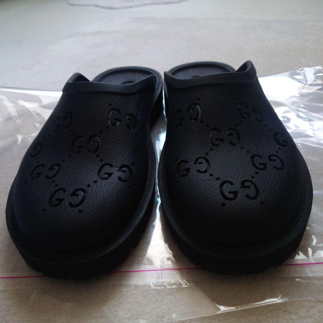 美品☆GUCCIラバーサンダル27.0相当BLACK軽量幅広