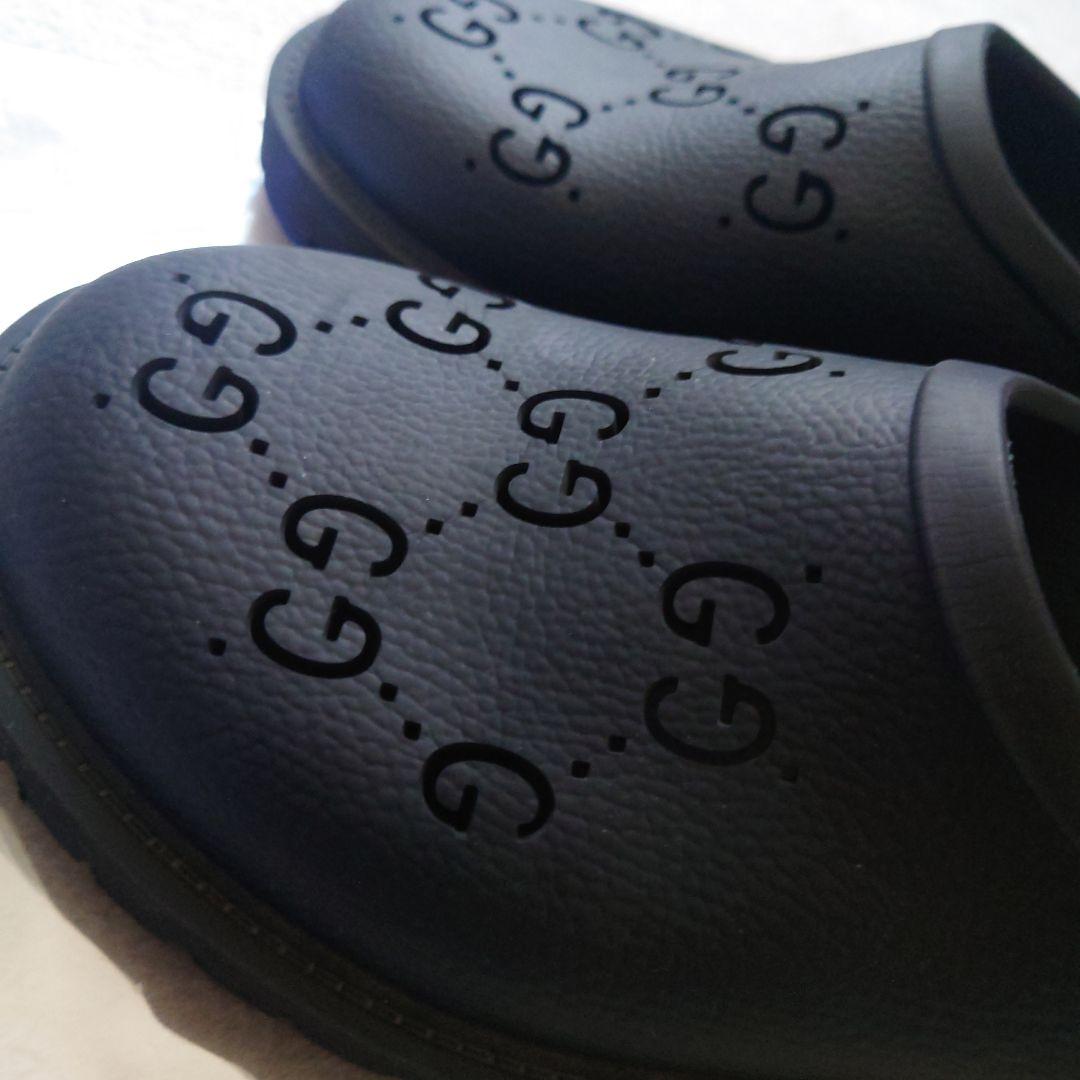 美品☆GUCCIラバーサンダル27.0相当BLACK軽量幅広