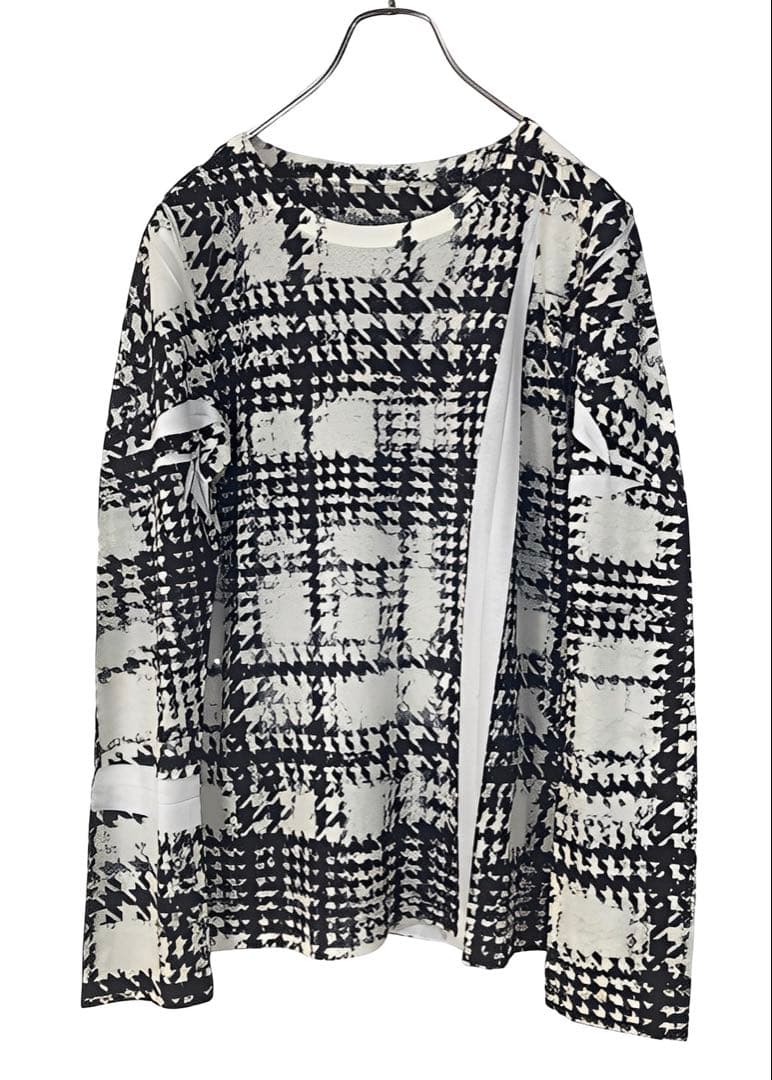 Y's ワイズ 美品 グレンチェック ラウンドネック カットソー 2