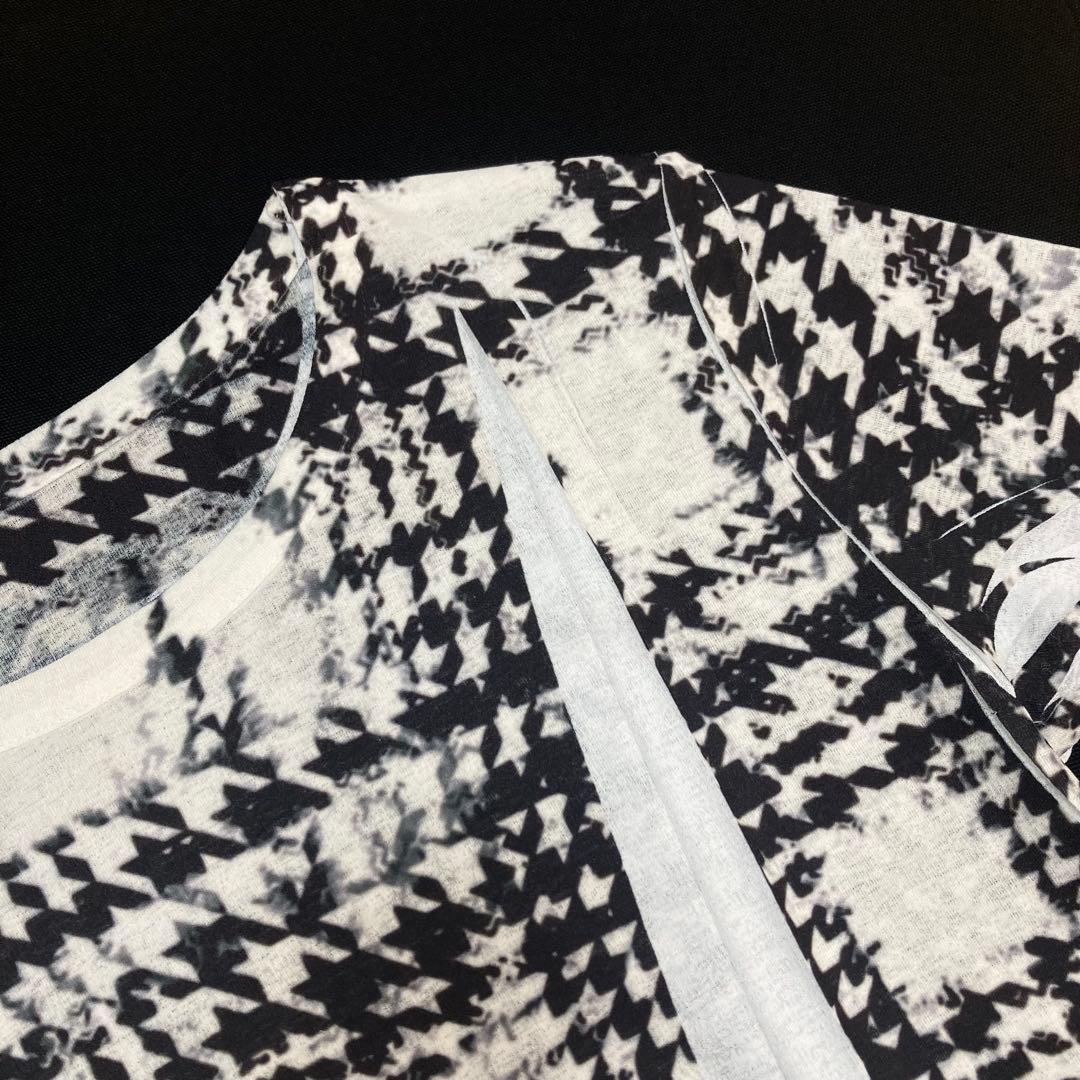 Y's ワイズ 美品 グレンチェック ラウンドネック カットソー 2