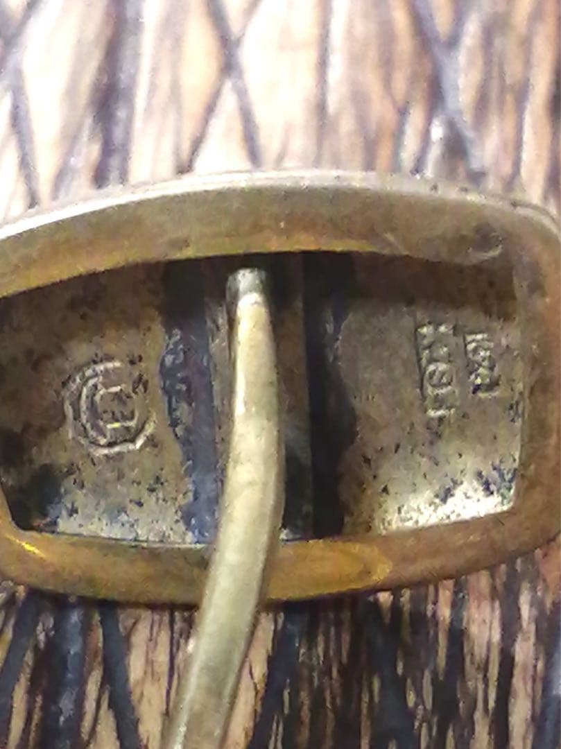 ゴールド 花と波の彫刻 カフリンクス