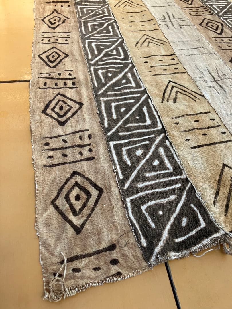 ヴィンテージ＊西アフリカ　マリ共和国の伝統ボゴラン泥染の布　128×200