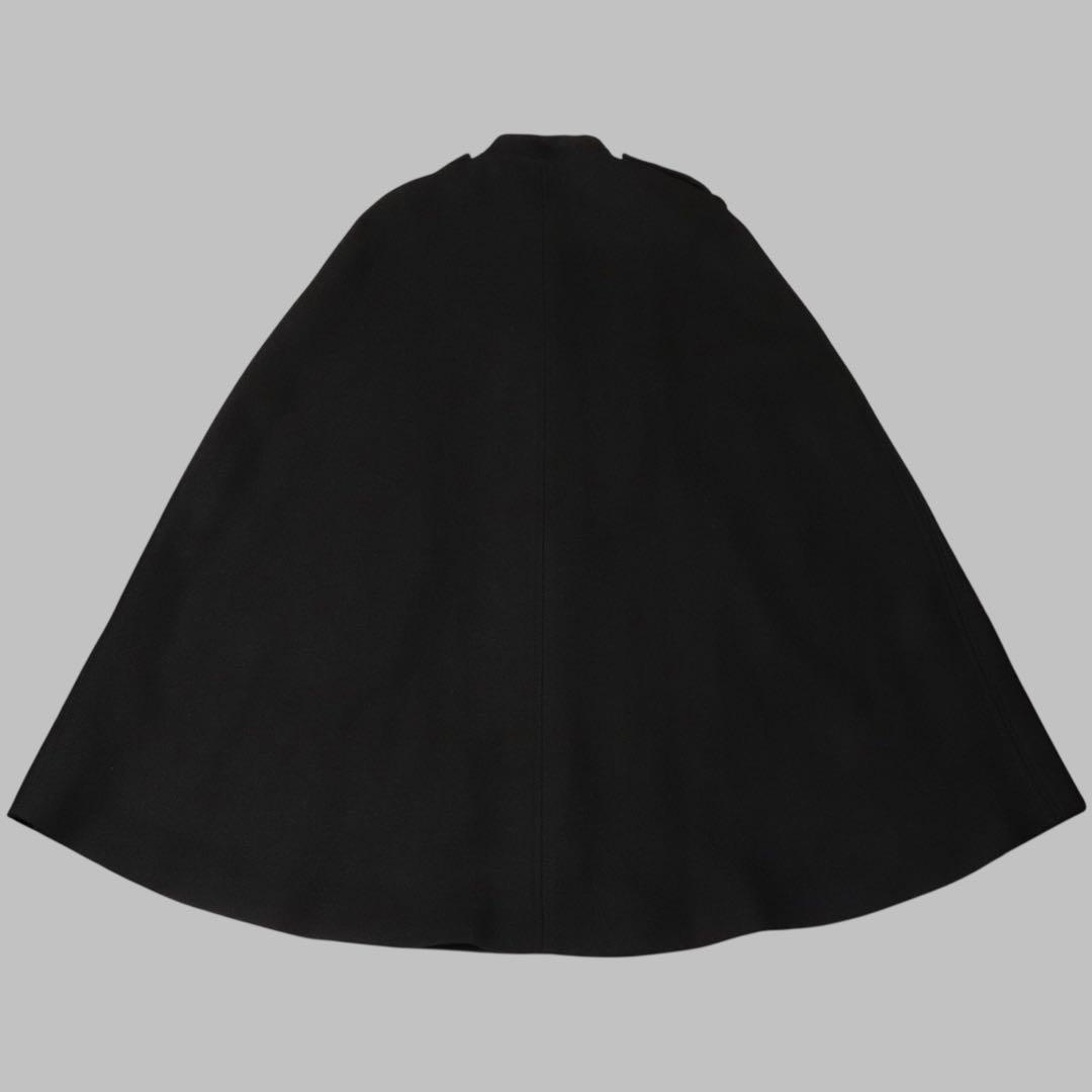 美品★L★ZARA★ケープコート★ウール ポンチョ★ブラック★金ボタン★ザラ