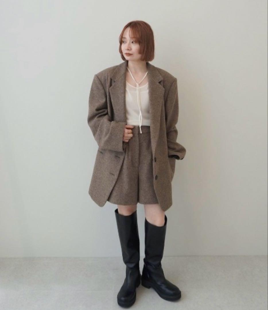 anukeアンヌーク Herringbone Wool Jacket