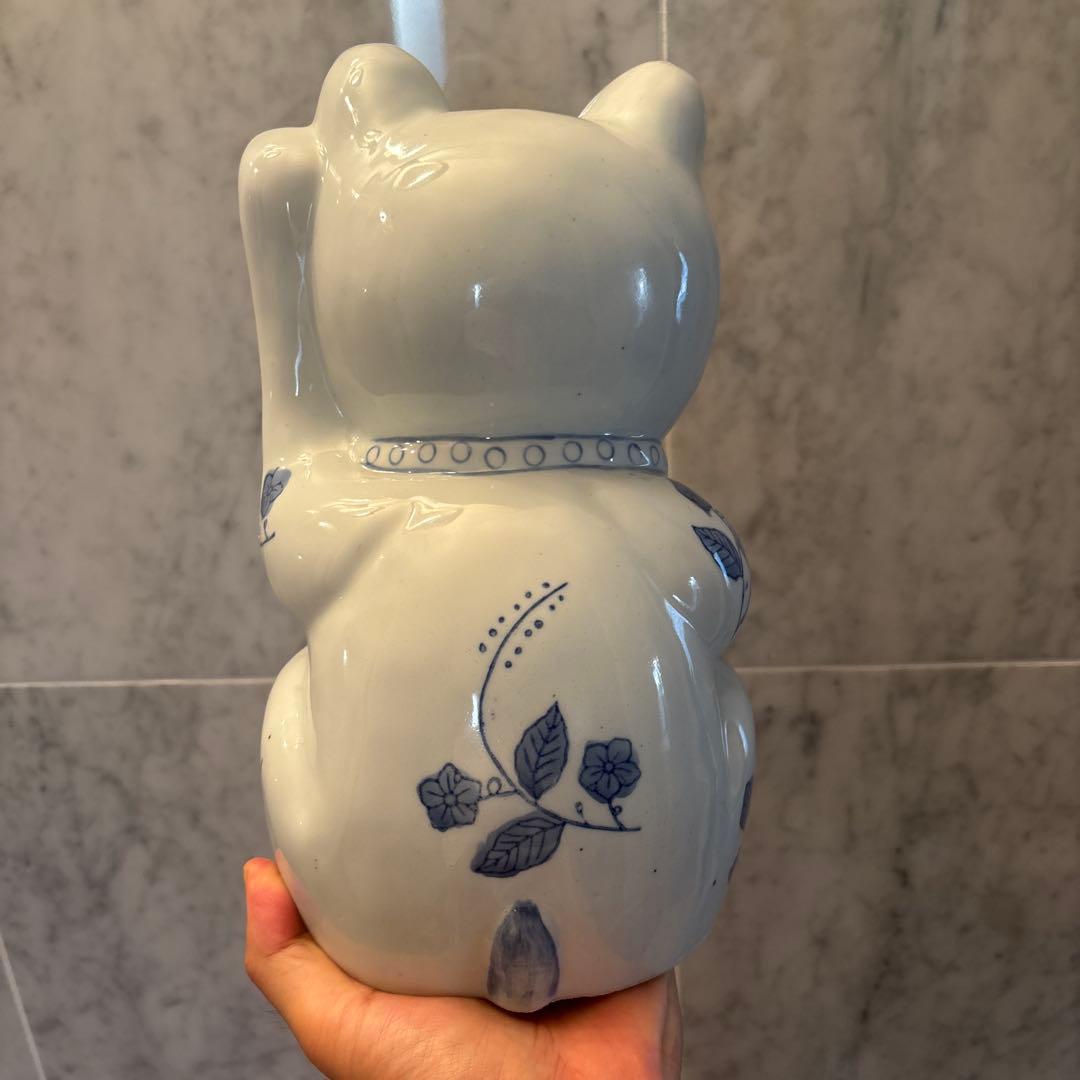 ヴォルテックス様ヴィンテージ　可愛らしく妖艶な瞳が素敵な招き猫の陶器オブジェ