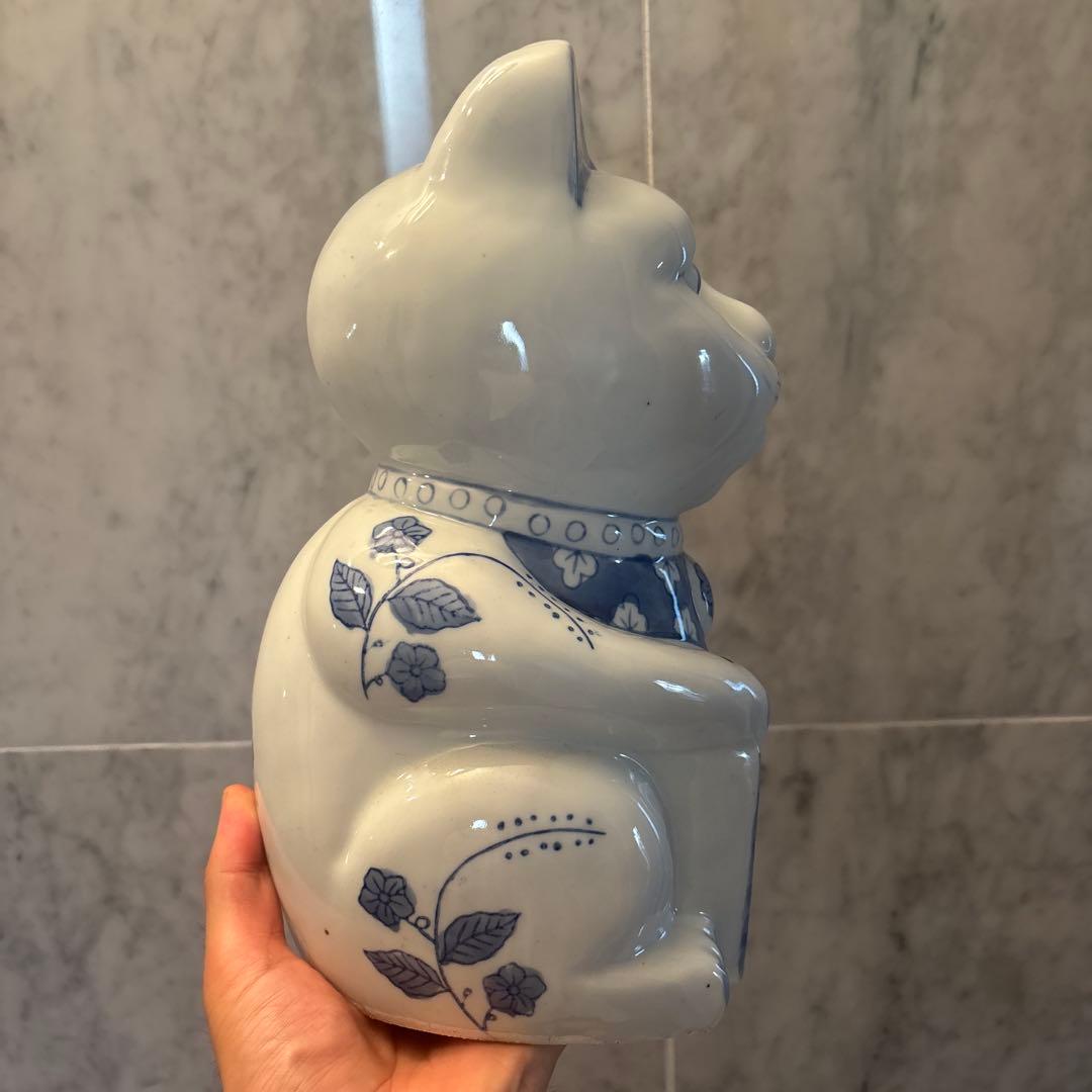 ヴォルテックス様ヴィンテージ　可愛らしく妖艶な瞳が素敵な招き猫の陶器オブジェ