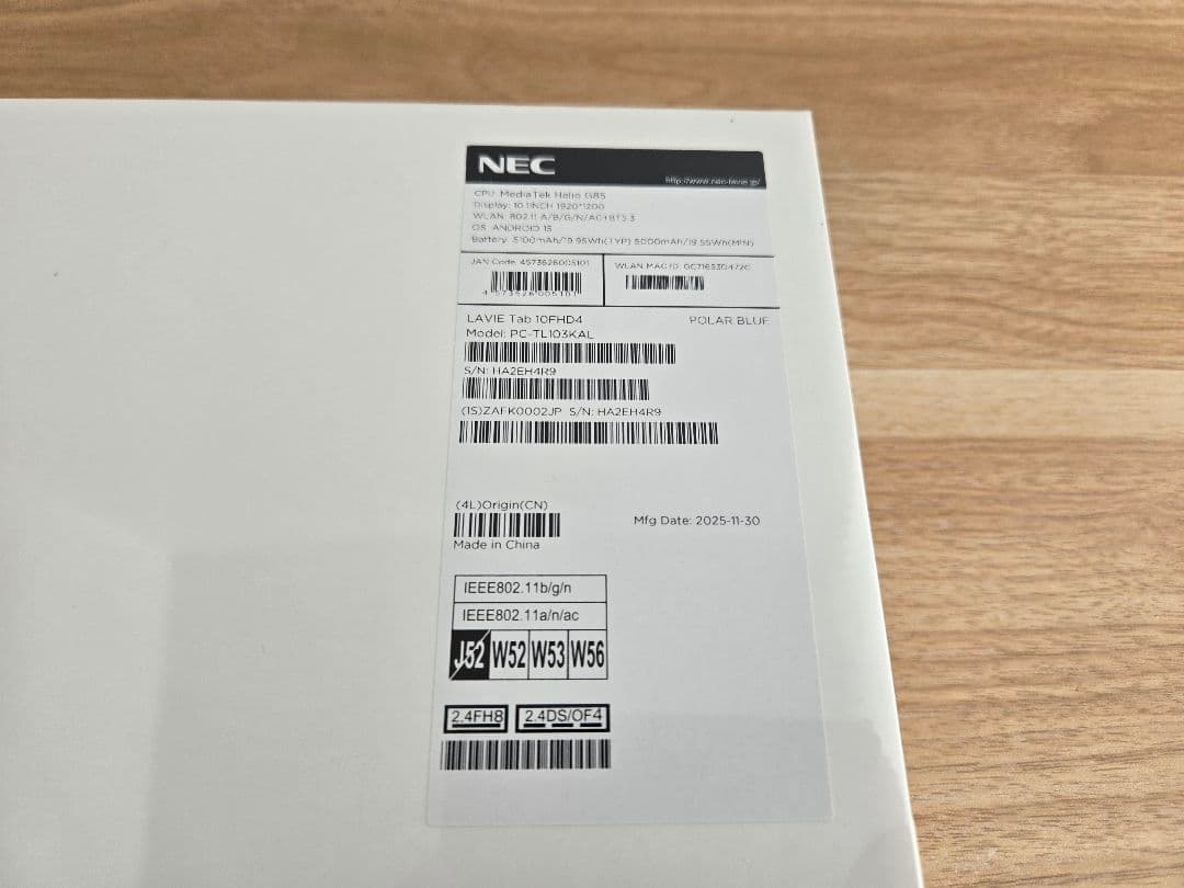 NEC タブレット LAVIE Tab Lite 10.1 PCTL103KAL