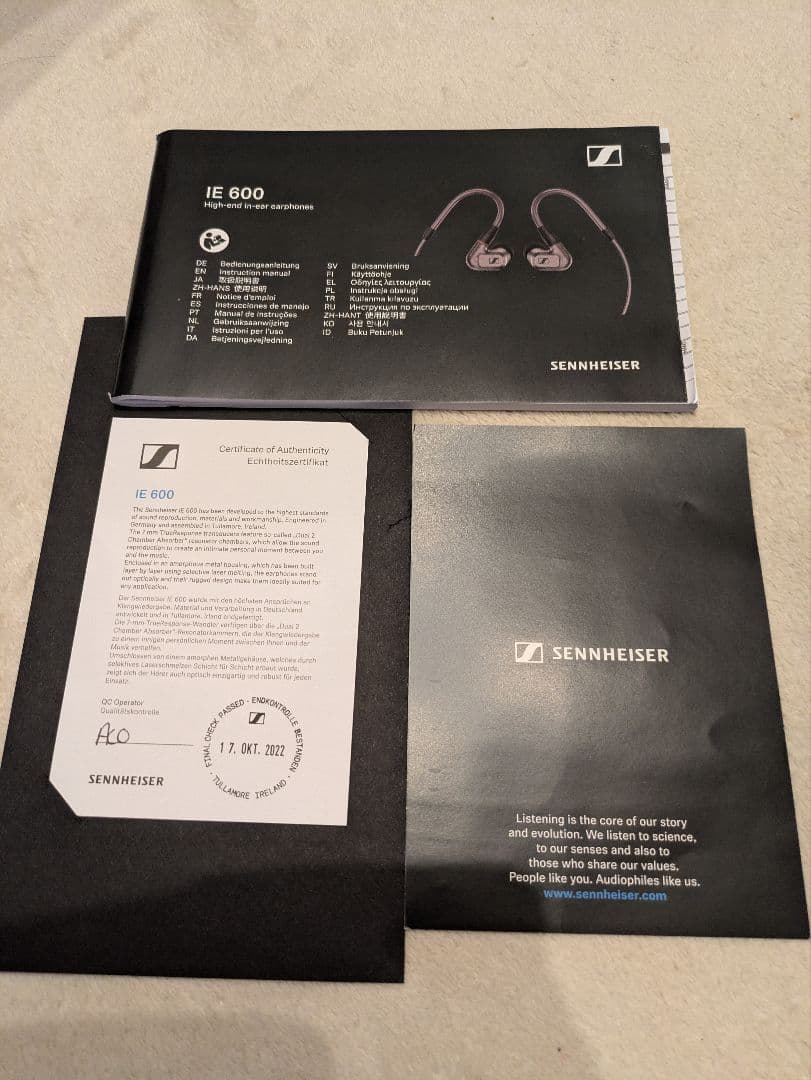 Sennheiser ゼンハイザー　IE600 有線イヤホン