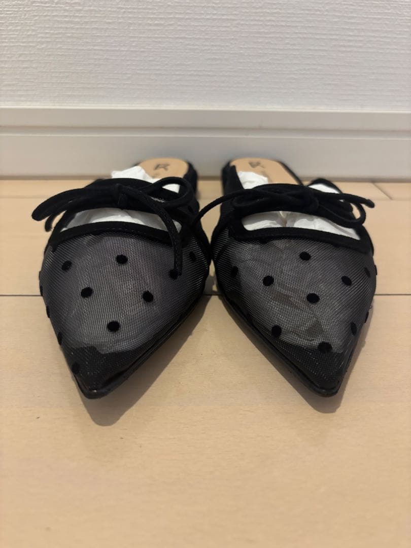 FABIO RUSCONI チュール ドットミュール　サンダル　36