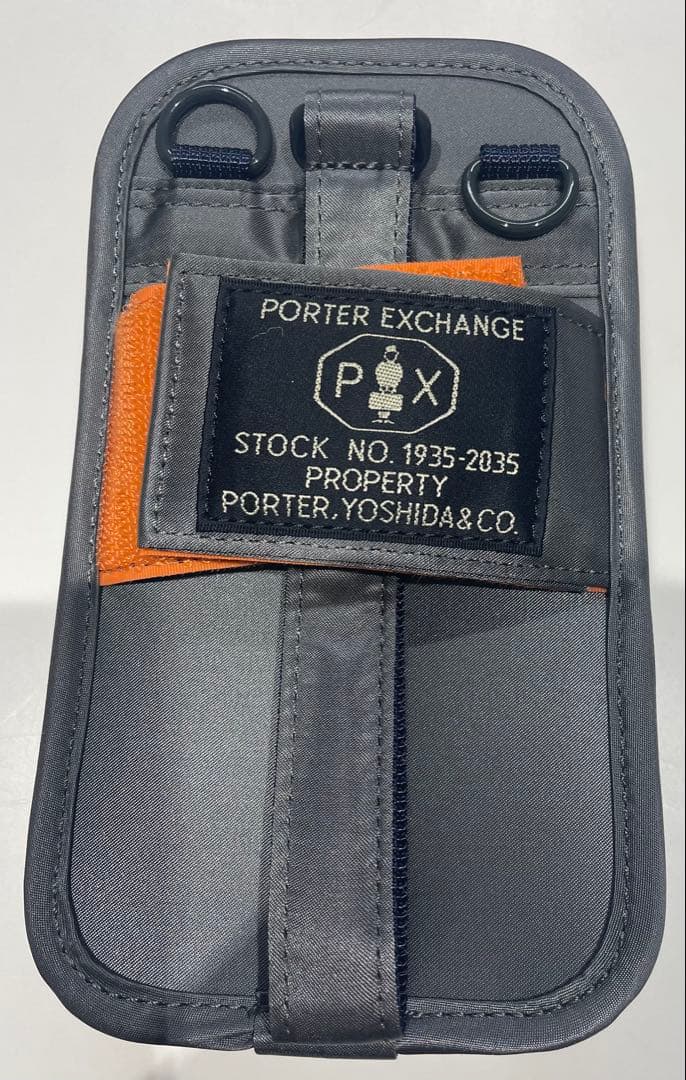 PORTER EXCHANGE GPS HOLDER シルバーグレー/オレンジ
