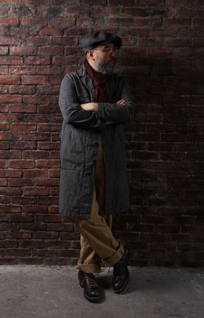 Mr.FATMAN ショップコート　ブラックシャンブレー