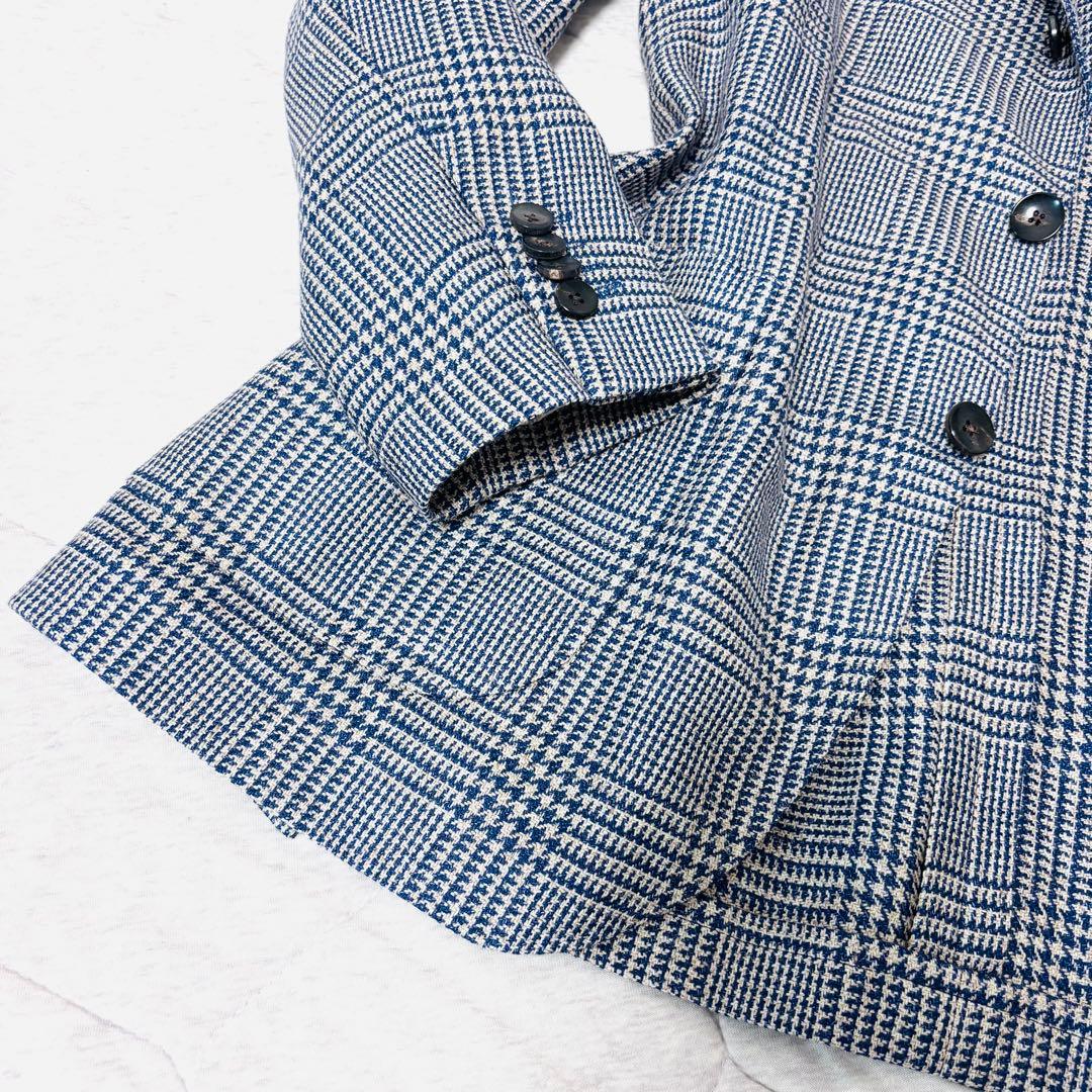 【新品】ラルディーニ　テーラードジャケット　ブートニエール　千鳥　麻　48