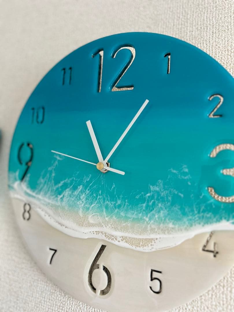 レジンアート海の壁掛け時計