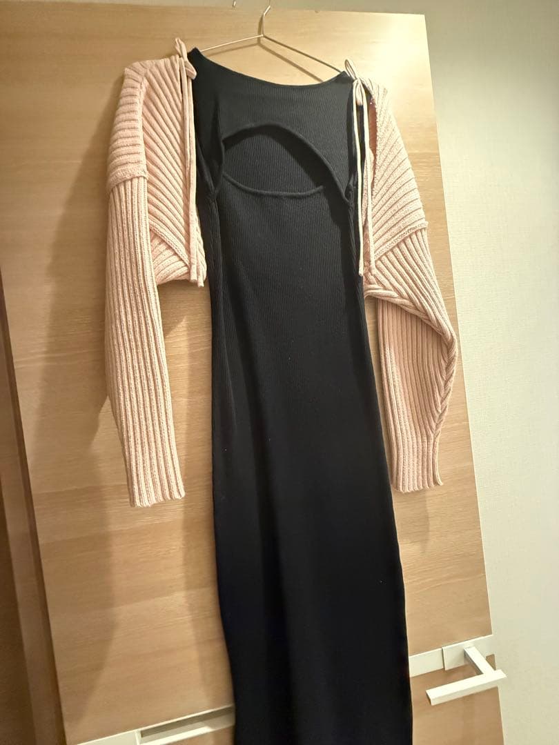 ワンピース Lumignon ribbon shoulder knit ensemble