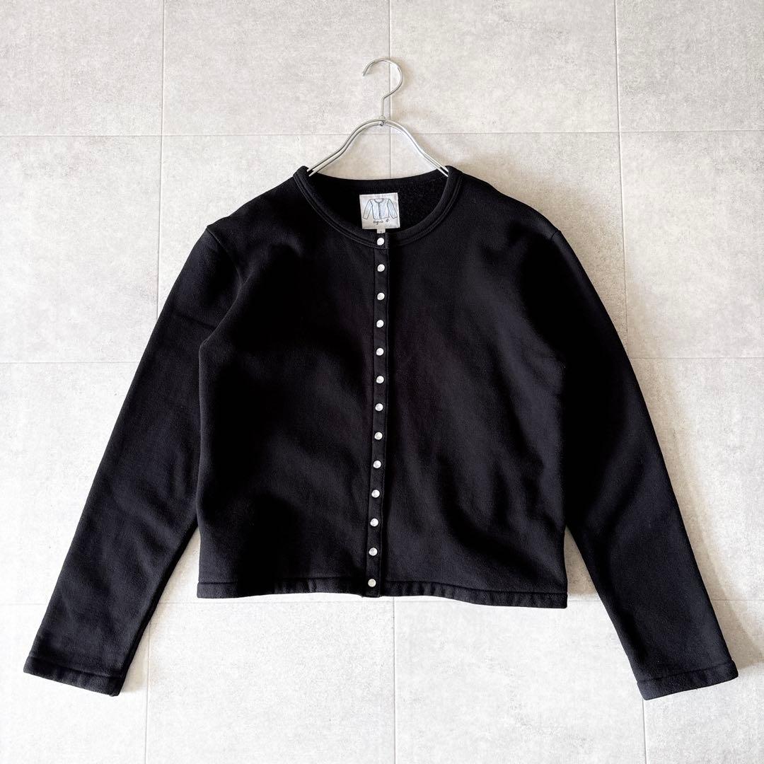 美品✨️現行タグ アニエスベー スナップボタン カーディガン 2 ブラック
