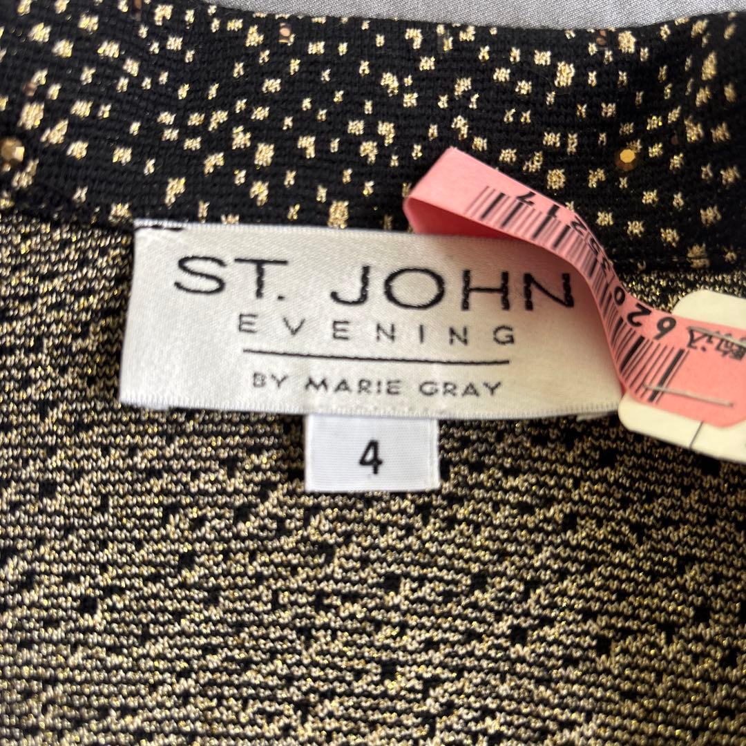 今2 ST.JOHN セントジョン テーラードジャケット ブラック ゴールド M