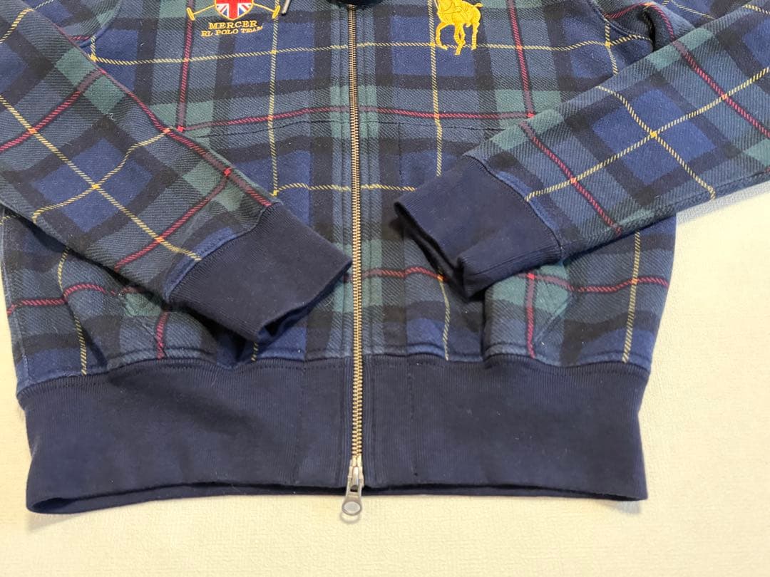 N*g様 美品‼️ラルフローレン　ビッグポニー　ダブルジップパーカー　チェック柄