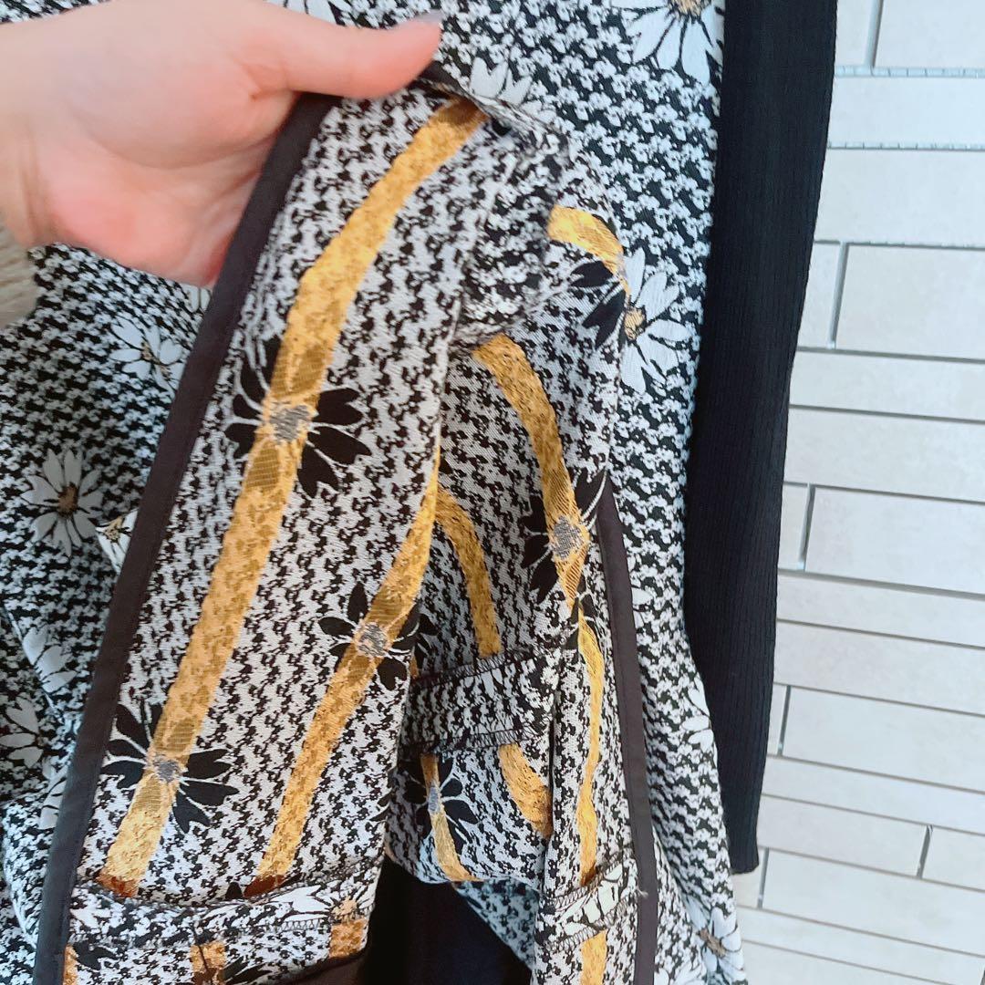 エムズグレイシー マーガレット リボン リブ切り替えニットワンピース 38