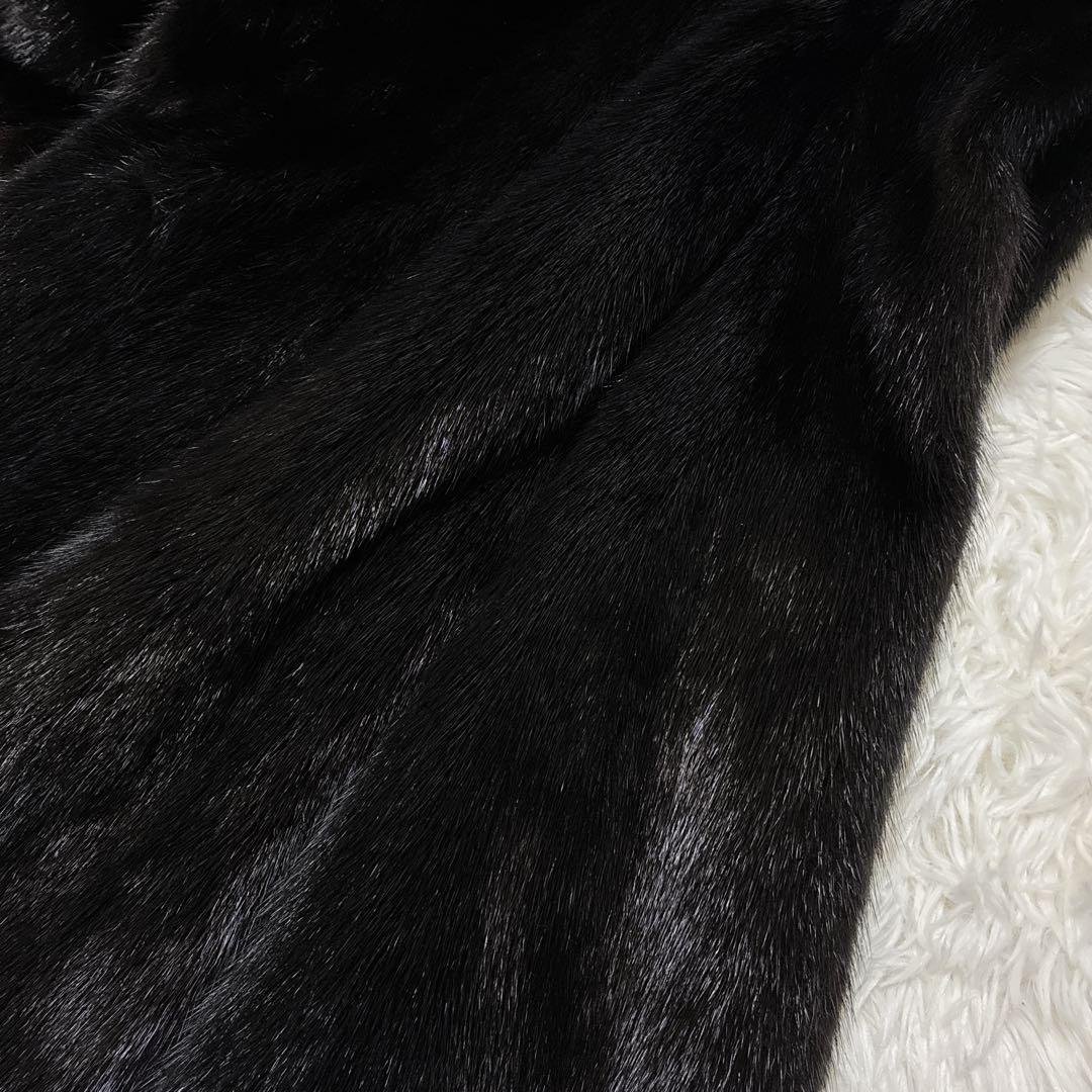 ブラックミンク　リアルファーコート　黒　大きいサイズ　艶　光沢　毛皮　高級感